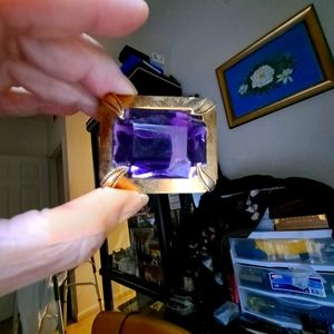 Vintage Brooch with Faux AMETHYST  STONE